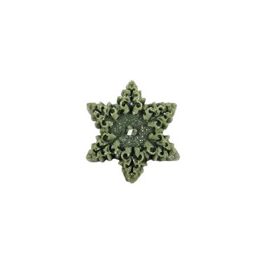 Candela Natale Profumata Fiocco Neve Verde cm.6/7xh2 4 Modelli |Cereria Parma