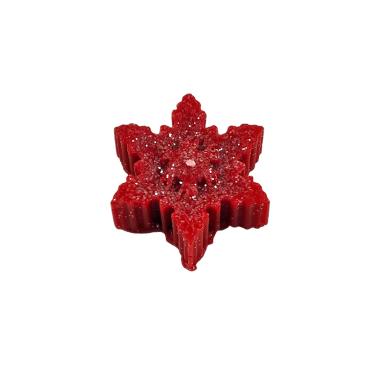 Candela Natale Profumata Fiocco Neve Rosso cm.6/7xh2 4 Modelli |Cereria Parma