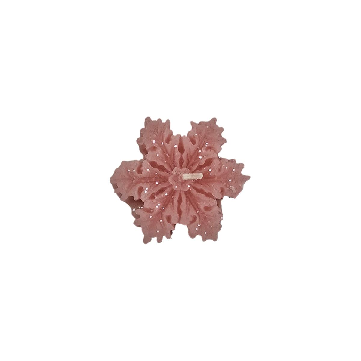 Candela Natale Profumata Fiocco Neve Rosa cm.6/7xh2 4 Modelli |Cereria Parma