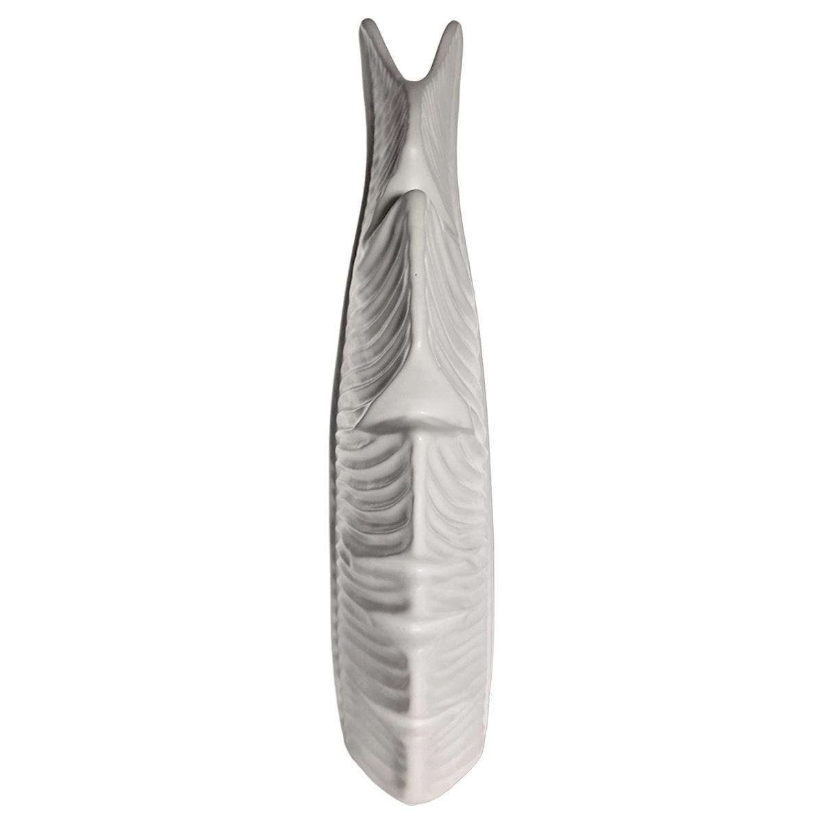 Vaso Ceramica Gea Foglia Bianco cm.31x16x4 | Innova