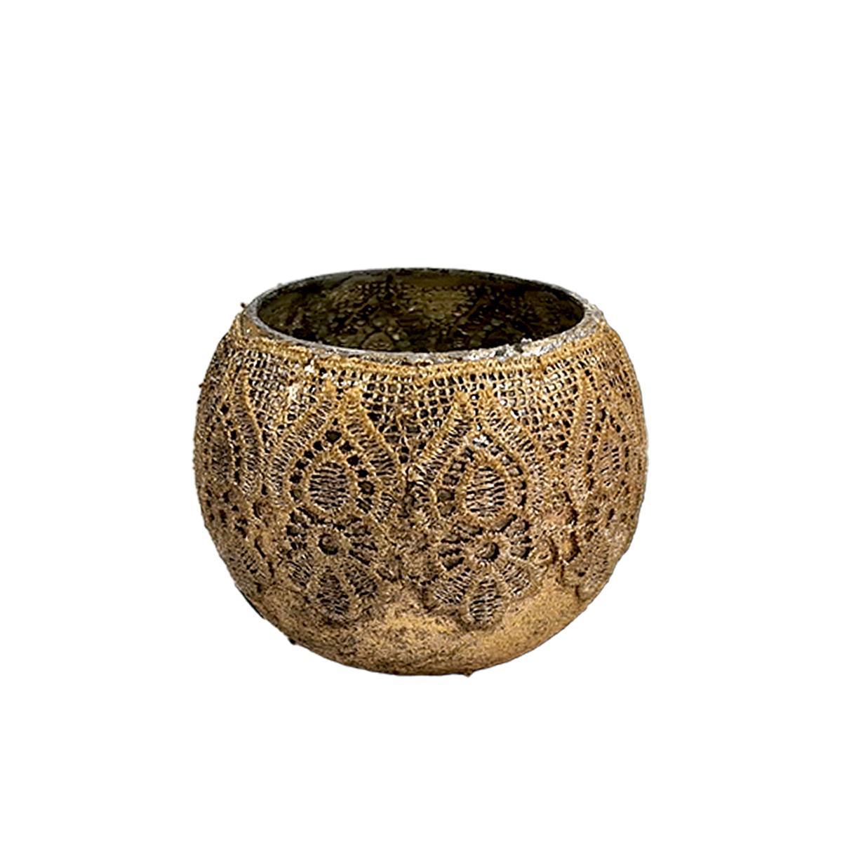Portacandela Metallo Crochet Oro cm.Ø8 |Innova