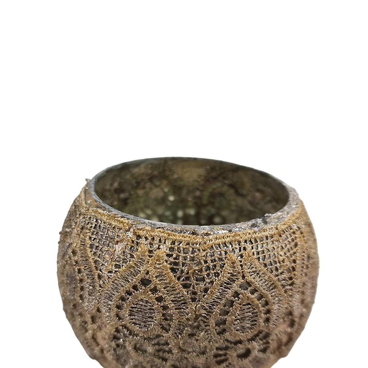 Portacandela Metallo Crochet Oro cm.Ø8 |Innova