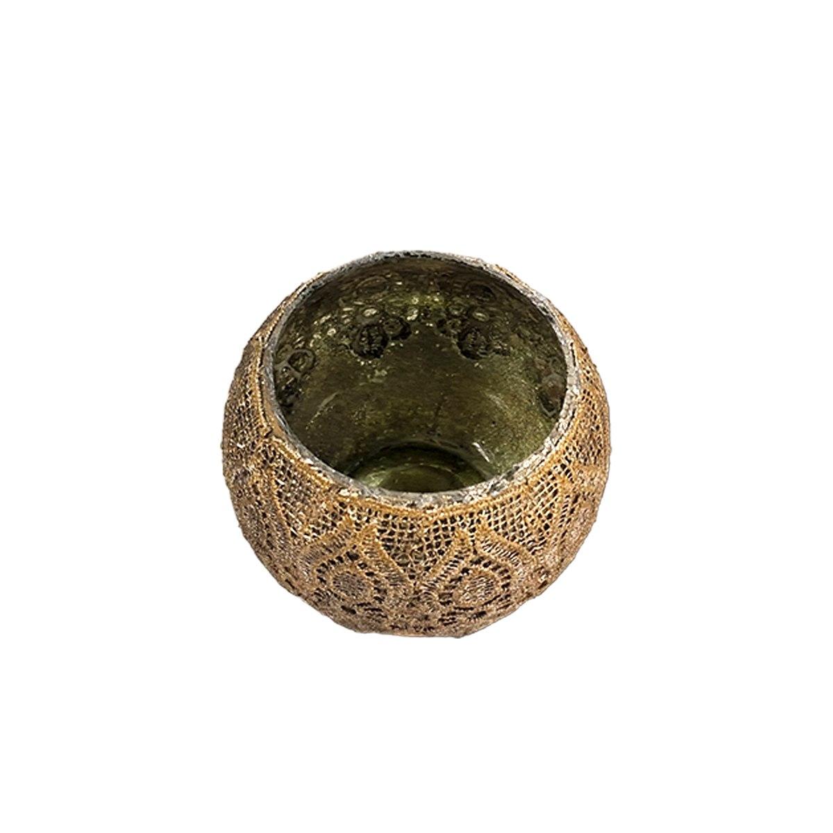 Portacandela Metallo Crochet Oro cm.Ø8 |Innova