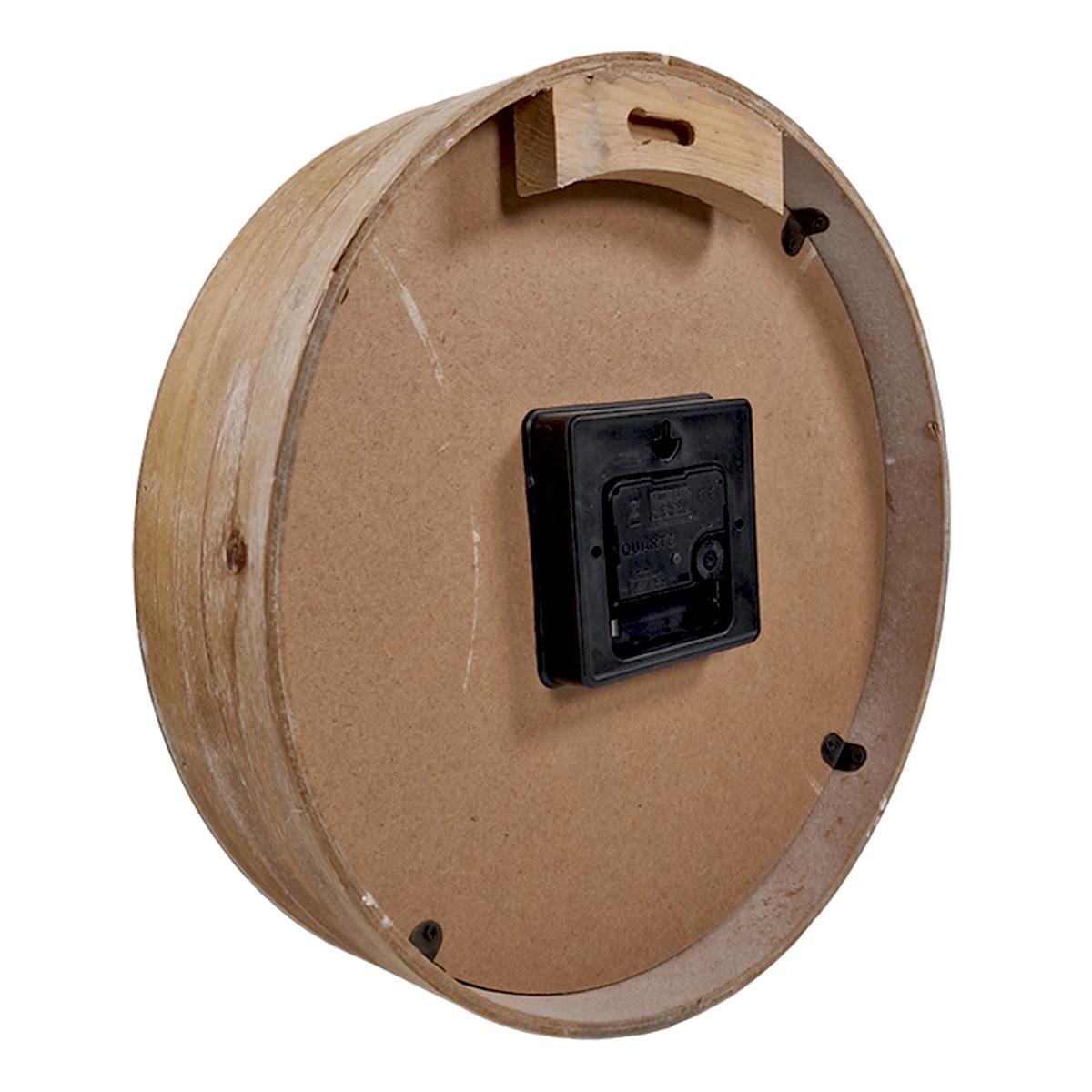 Orologio a Parete cm.Ø30 Legno con Quadrante Nero | Innova
