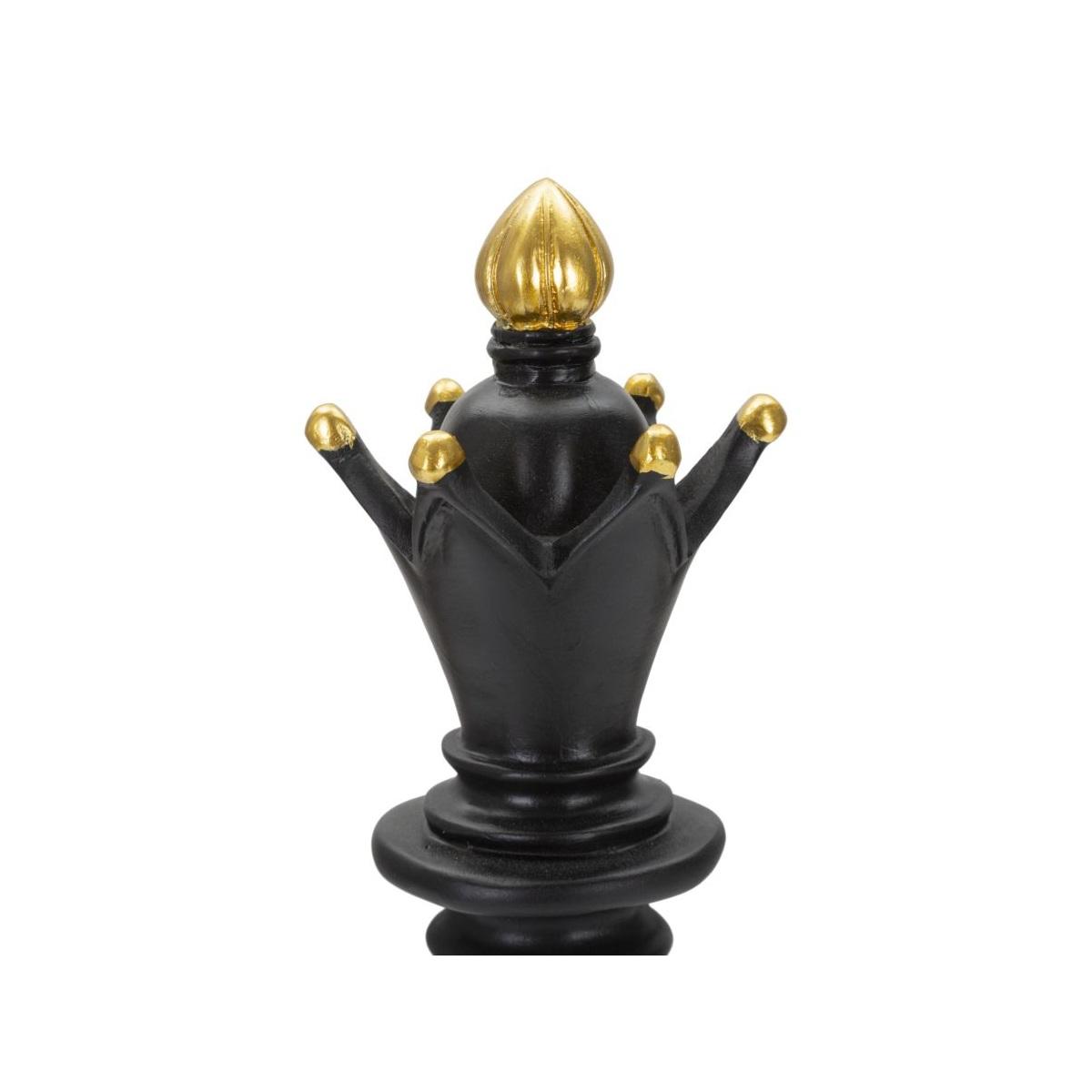Scultura Alfiere Nero E Oro cm.Ø12,5x38,5