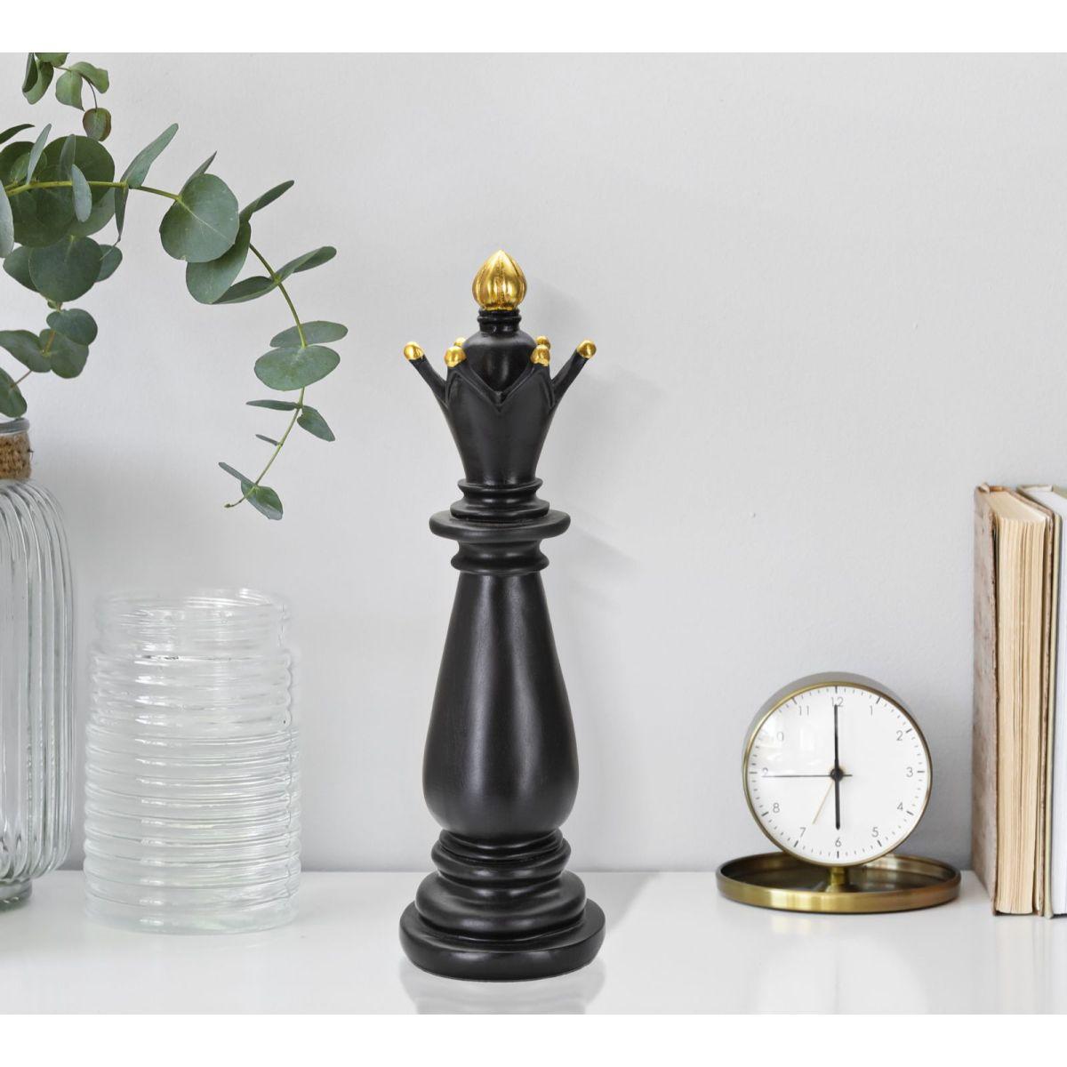 Scultura Alfiere Nero E Oro cm.Ø12,5x38,5