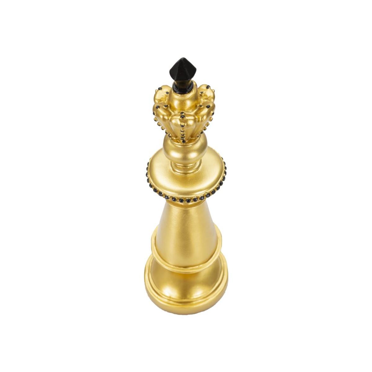 Scultura Re Oro E Nero cm.Ø11x32,5