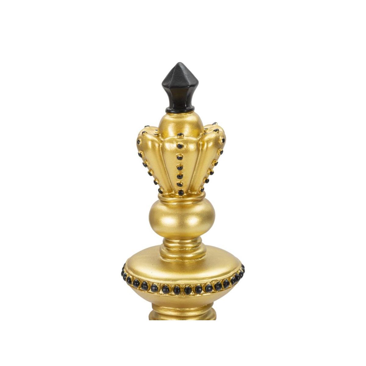 Scultura Re Oro E Nero cm.Ø11x32,5