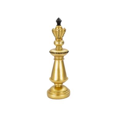 Scultura Re Oro E Nero cm.Ø11x32,5