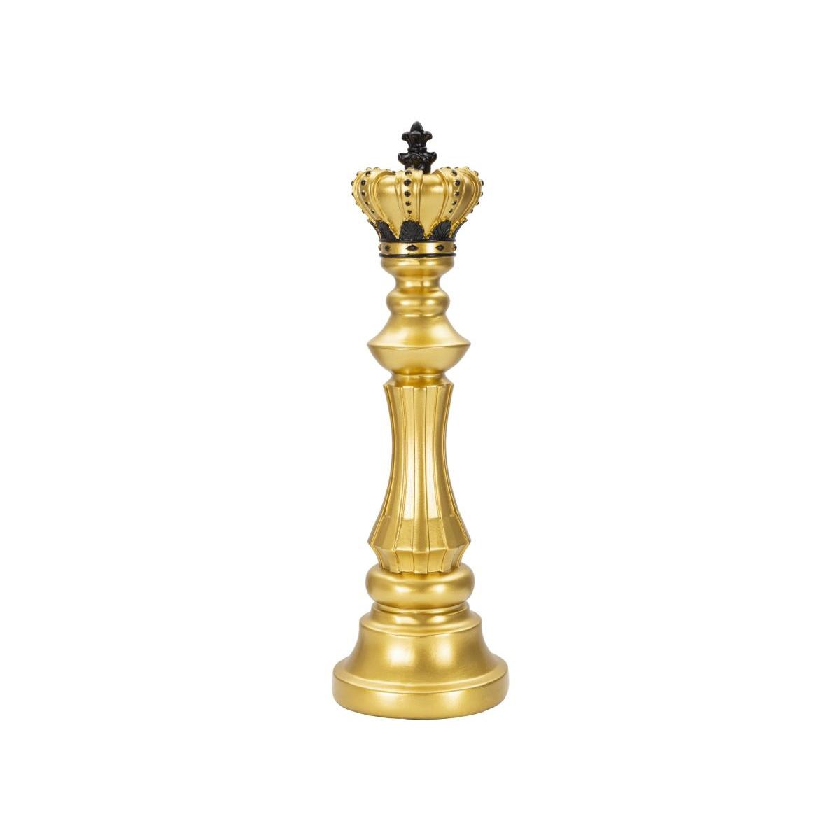 Scultura Re Oro E Nero cm.Ø13x40,5