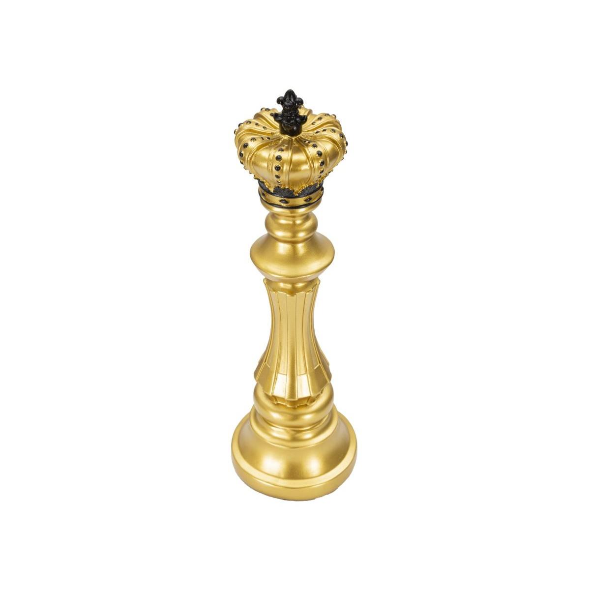 Scultura Re Oro E Nero cm.Ø13x40,5
