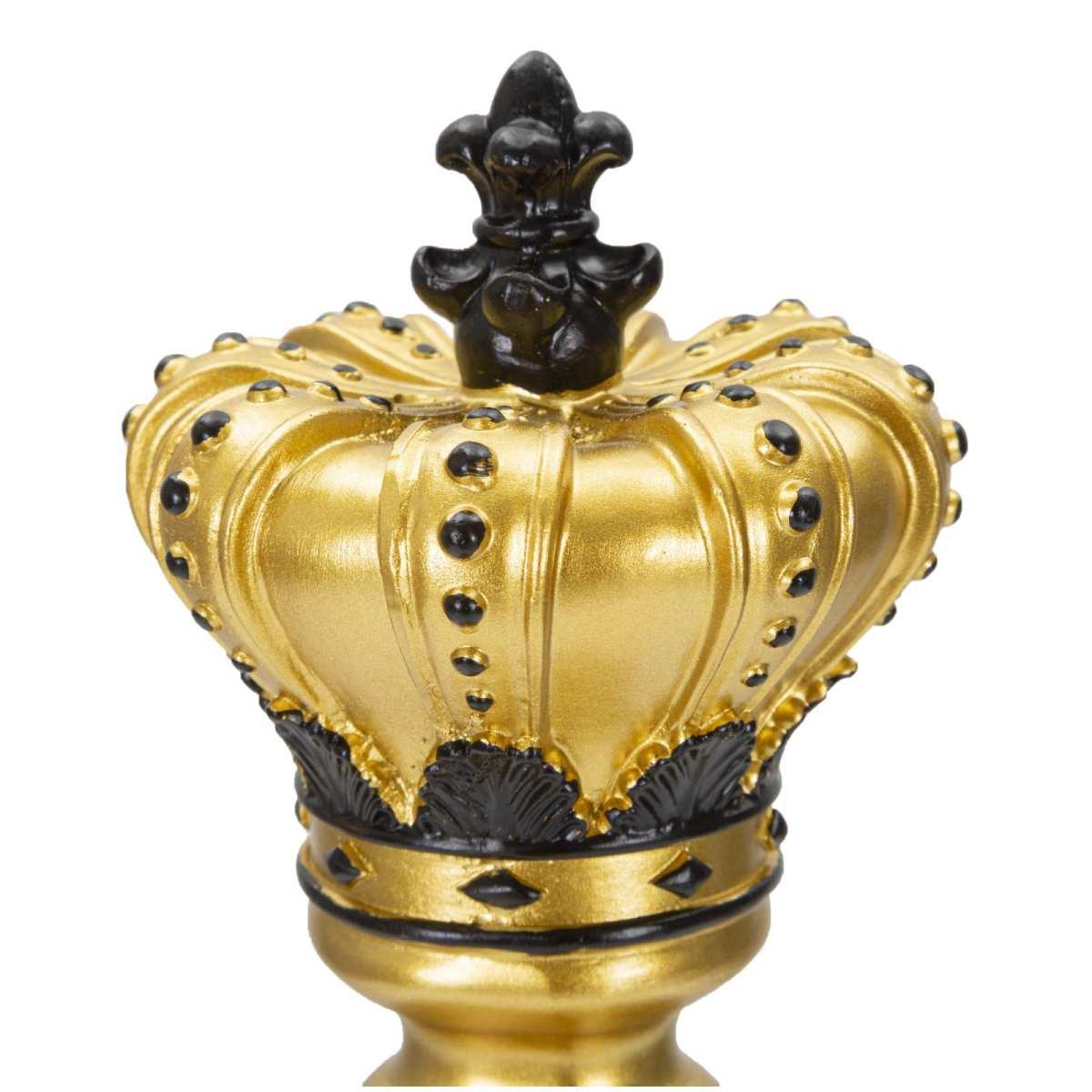 Scultura Re Oro E Nero cm.Ø13x40,5
