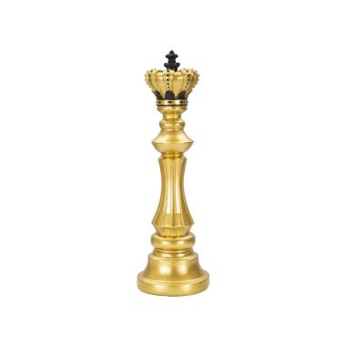 Scultura Re Oro E Nero cm.Ø13x40,5