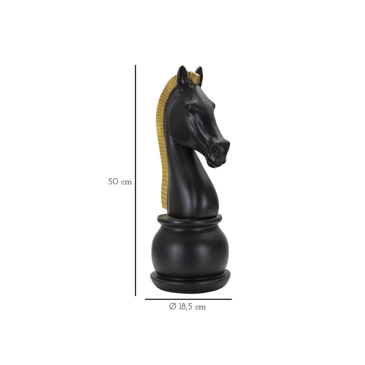 Cavallo Nero E Oro cm.Ø18,5x50