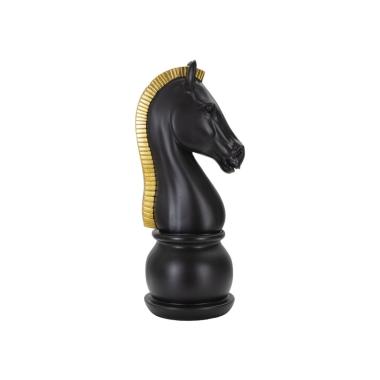 Cavallo Nero E Oro cm.Ø18,5x50