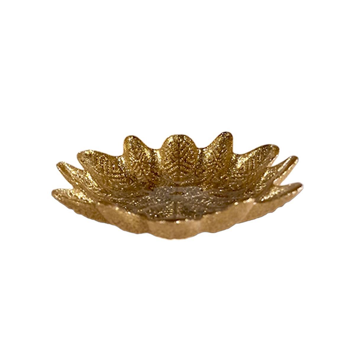 Piattino Tavola Natale Medusa Vetro Oro cm.16x16x3 |M2 Store