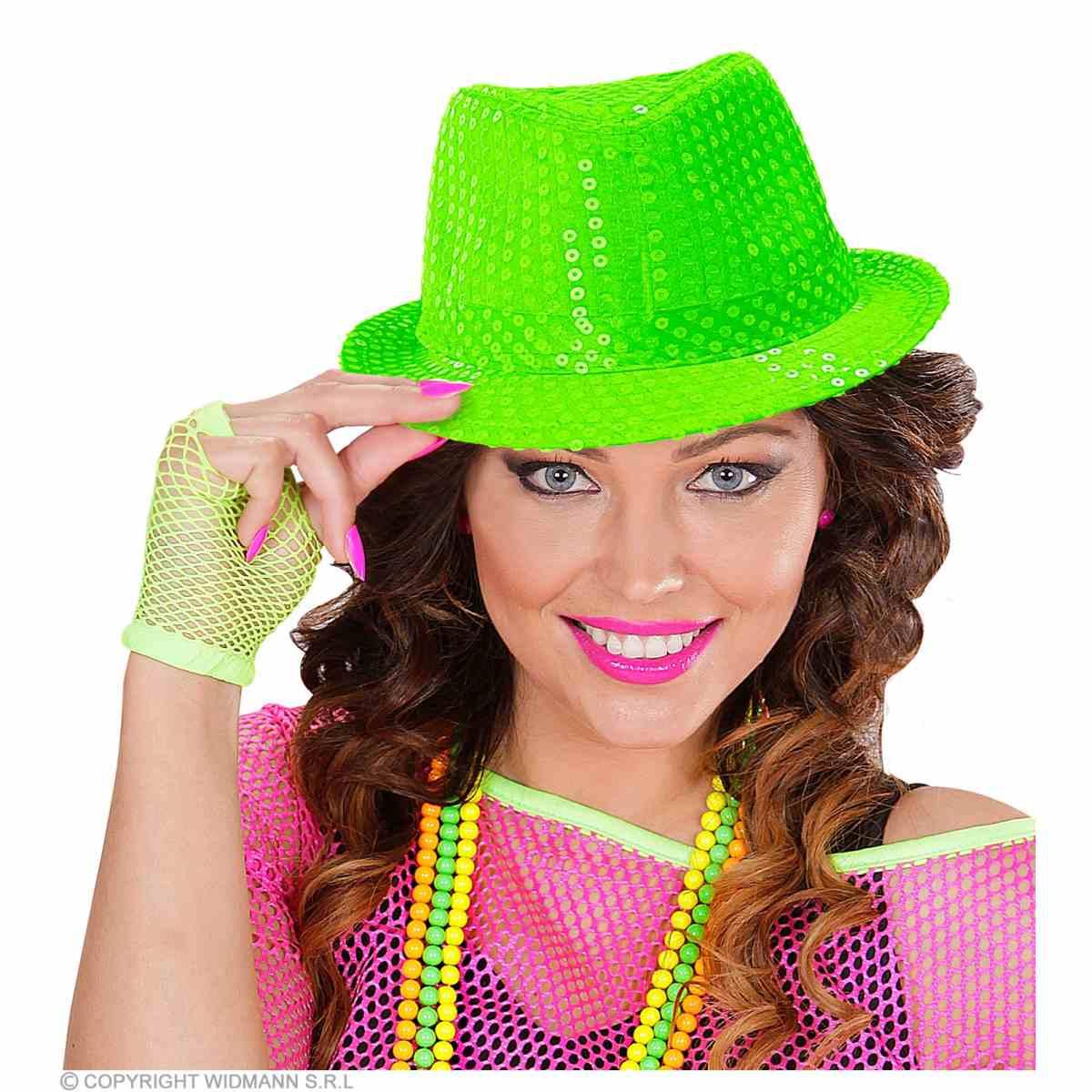 Cappello Borsalino Fedora Verde Con Paillettes |Widmann
