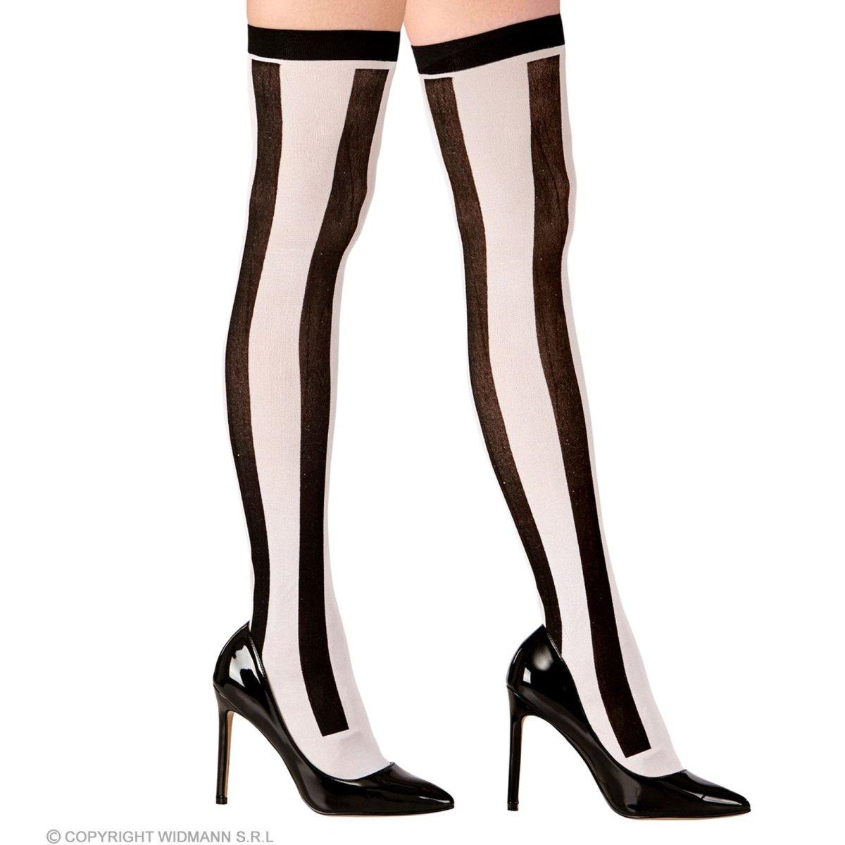 Collant Autoreggenti Righe Nere E Bianche |Widmann