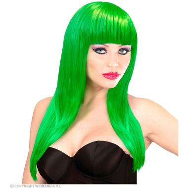 Parrucca Vogue Verde Liscia Con Frangia |Widmann