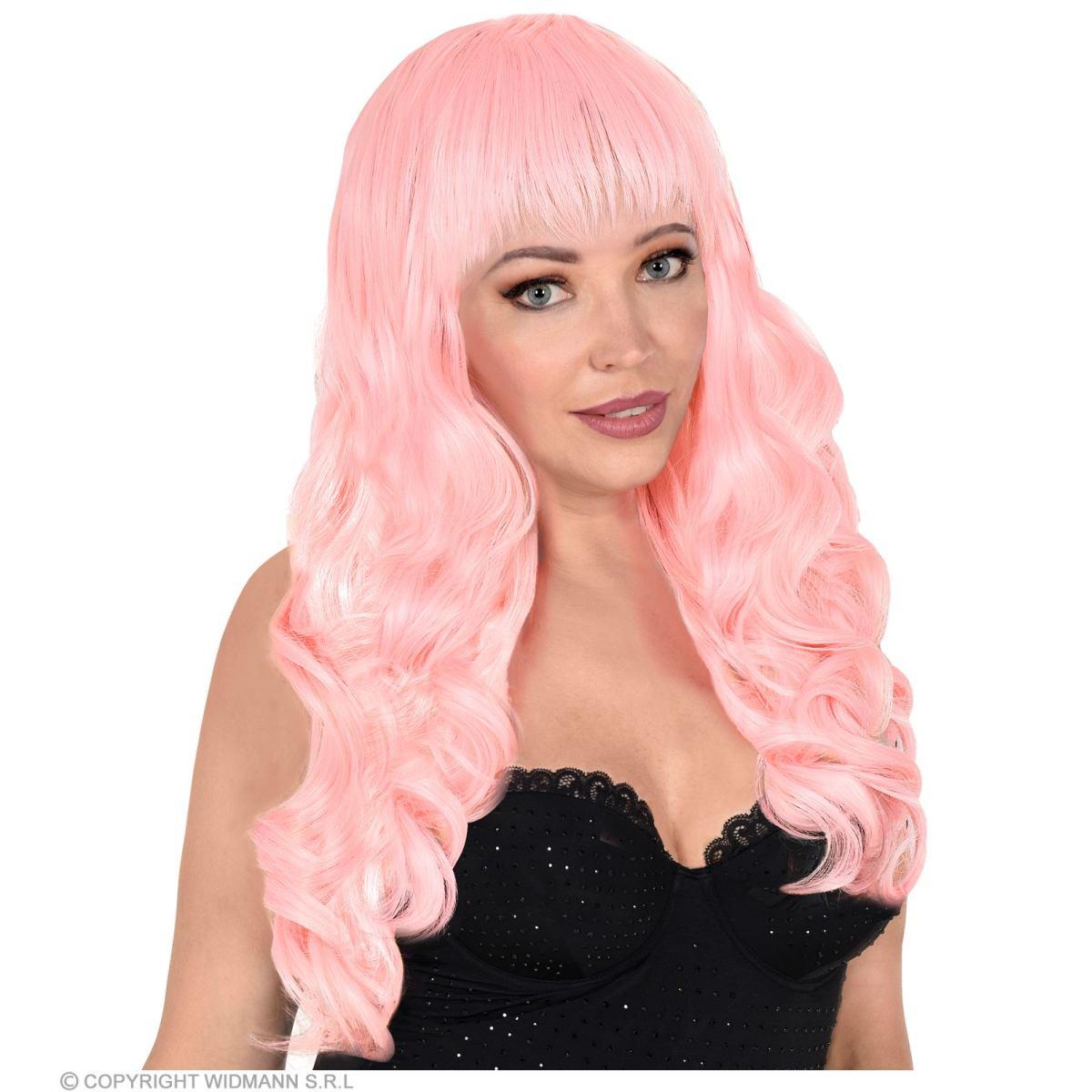 Parrucca Rosa Mossa Con Frangia |Widmann