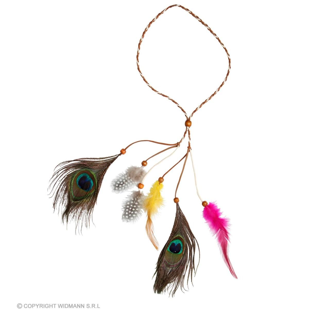 Fascia Capelli Indiana Con Perline E Piume |Widmann