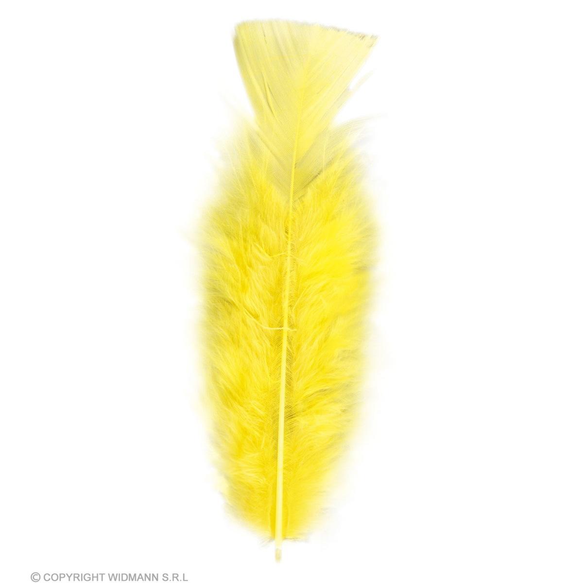 Piuma Struzzo cm.10 Gialla Set pz.50 |Widmann