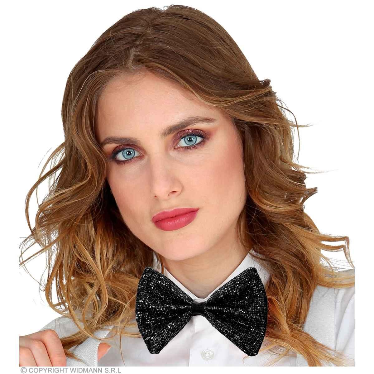 Papillon Nero Con Glitter |Widmann
