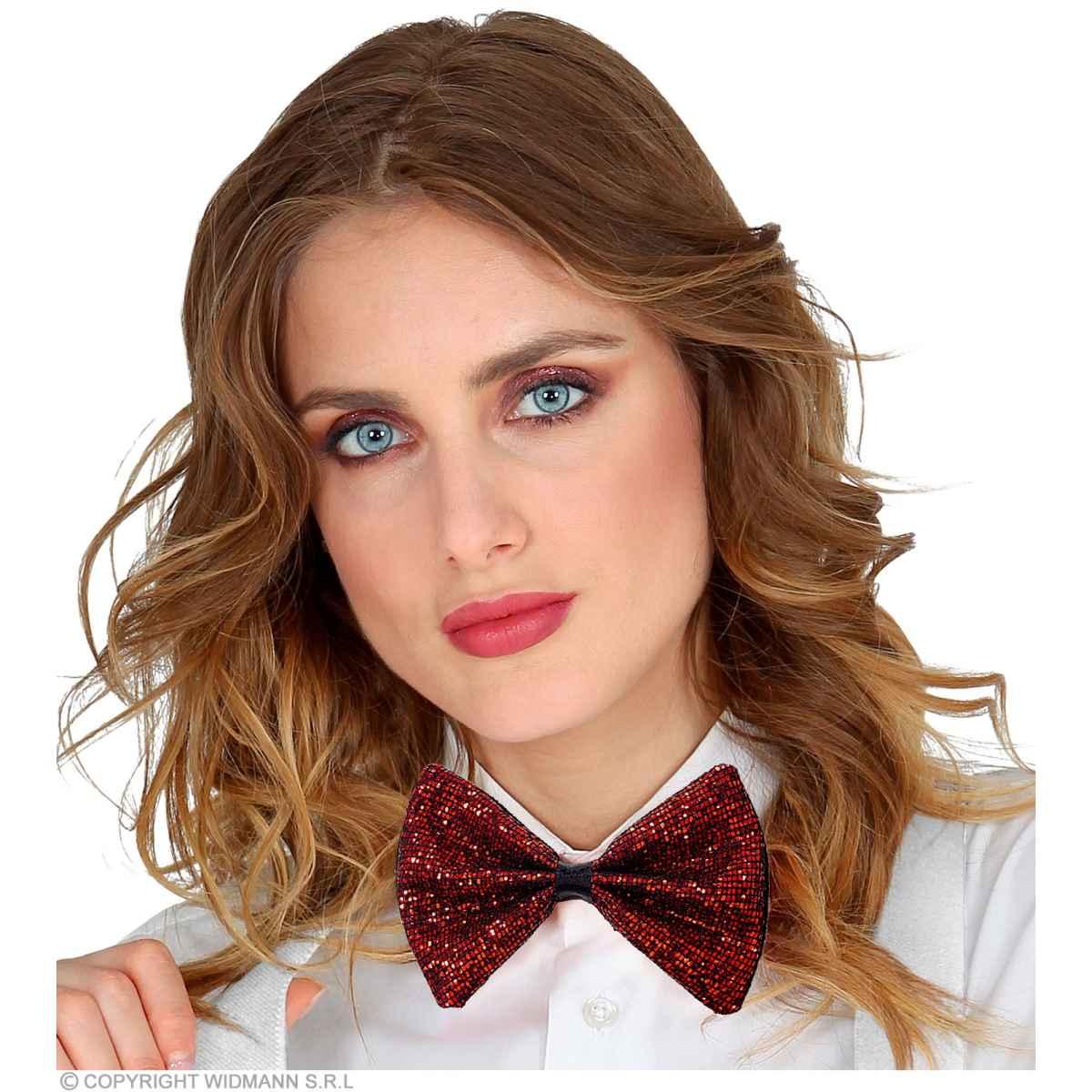 Papillon Rosso Con Glitter |Widmann