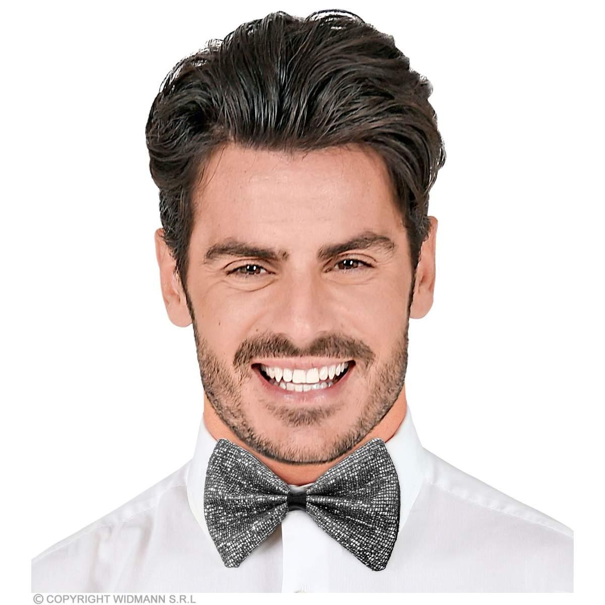 Papillon Argento Con Glitter |Widmann