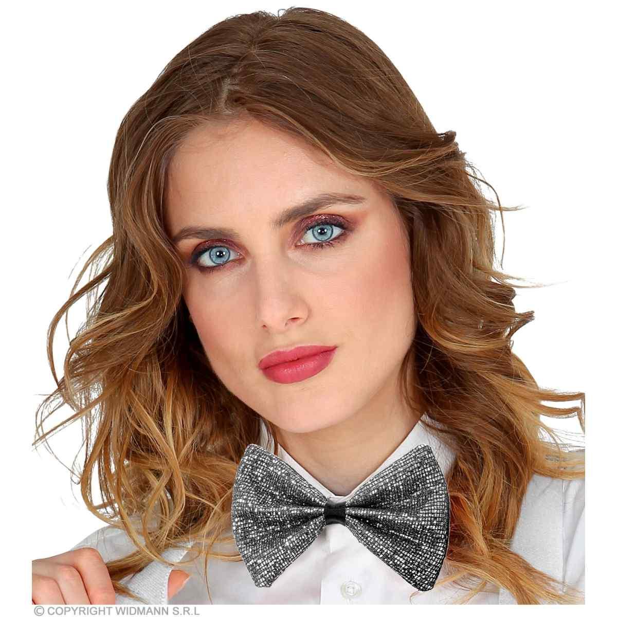 Papillon Argento Con Glitter |Widmann