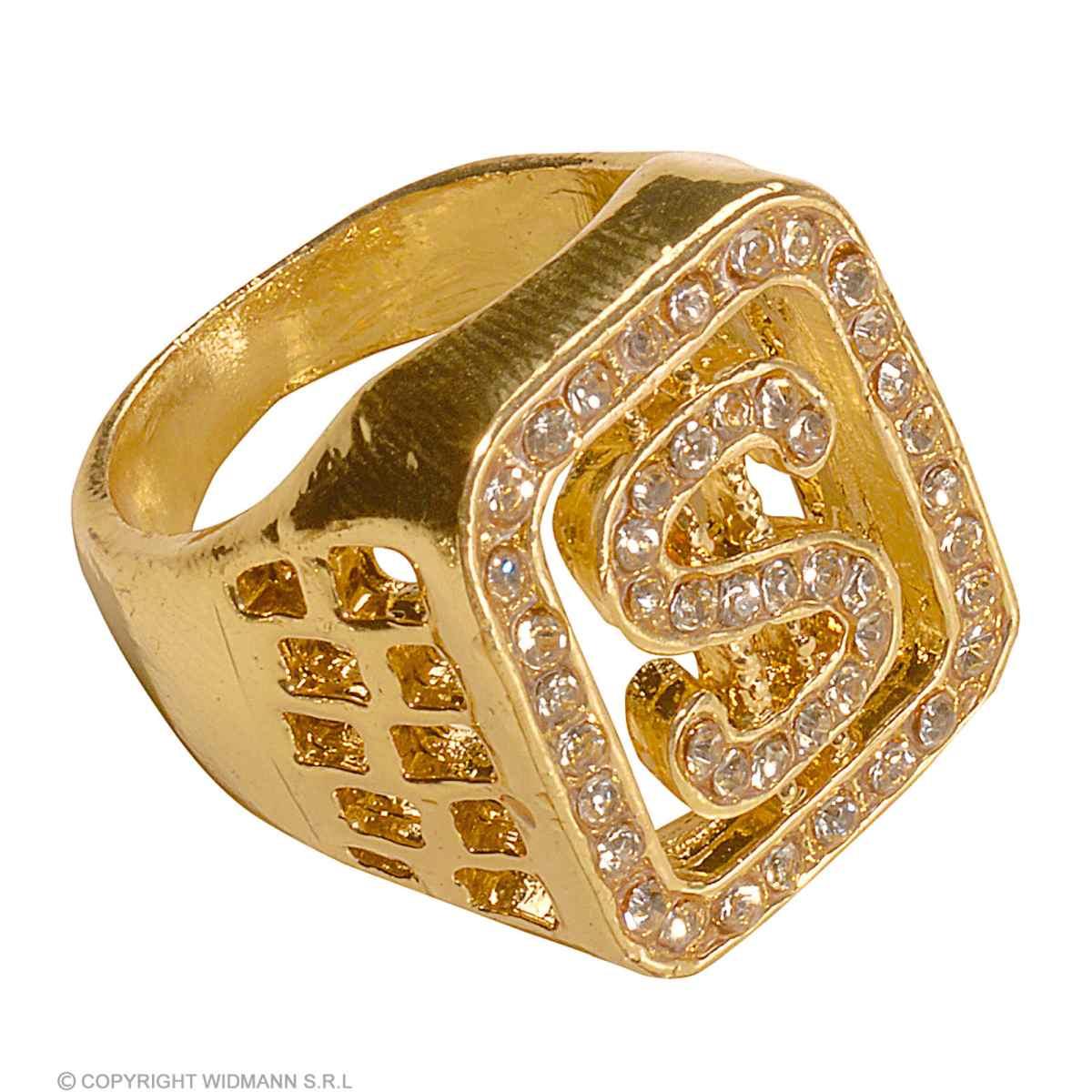 Anello Metallo Oro Dollaro Con Strass |Widmann