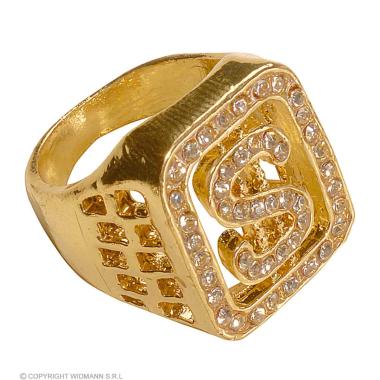 Anello Metallo Oro Dollaro Con Strass |Widmann