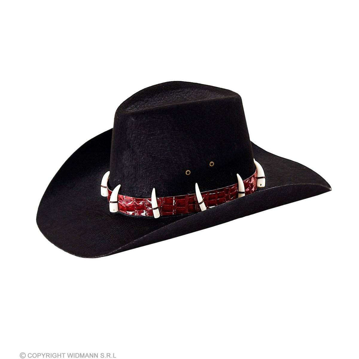 Cappello Cowboy Nero Con Ossa |Widmann