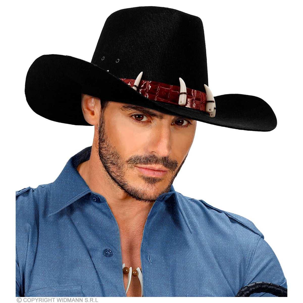 Cappello Cowboy Nero Con Ossa |Widmann