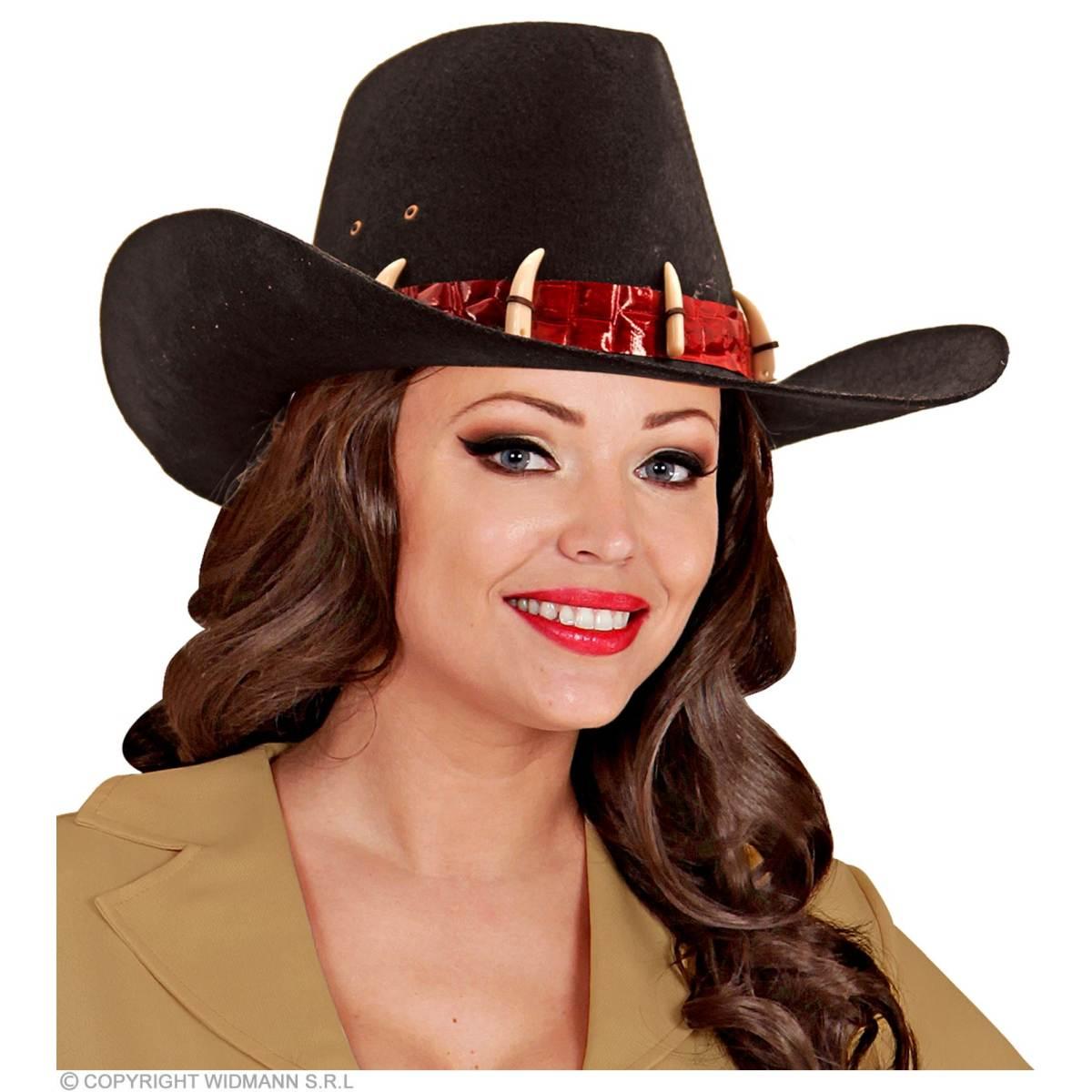 Cappello Cowboy Nero Con Ossa |Widmann