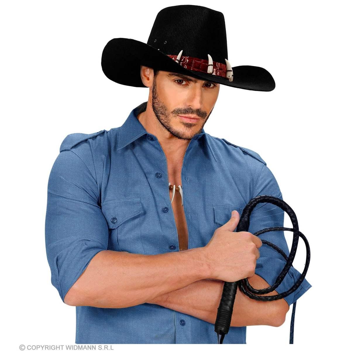 Cappello Cowboy Nero Con Ossa |Widmann