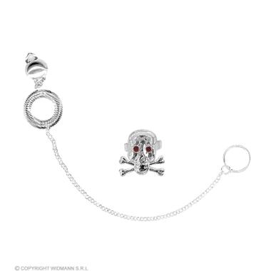Anello Metallo Punk Con Orecchino |Widmann