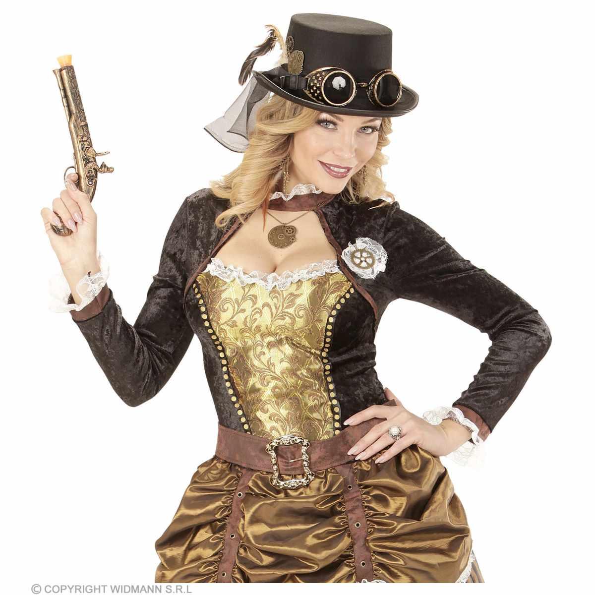 Cappello Steampunk Nero Con Occhiali |Widmann