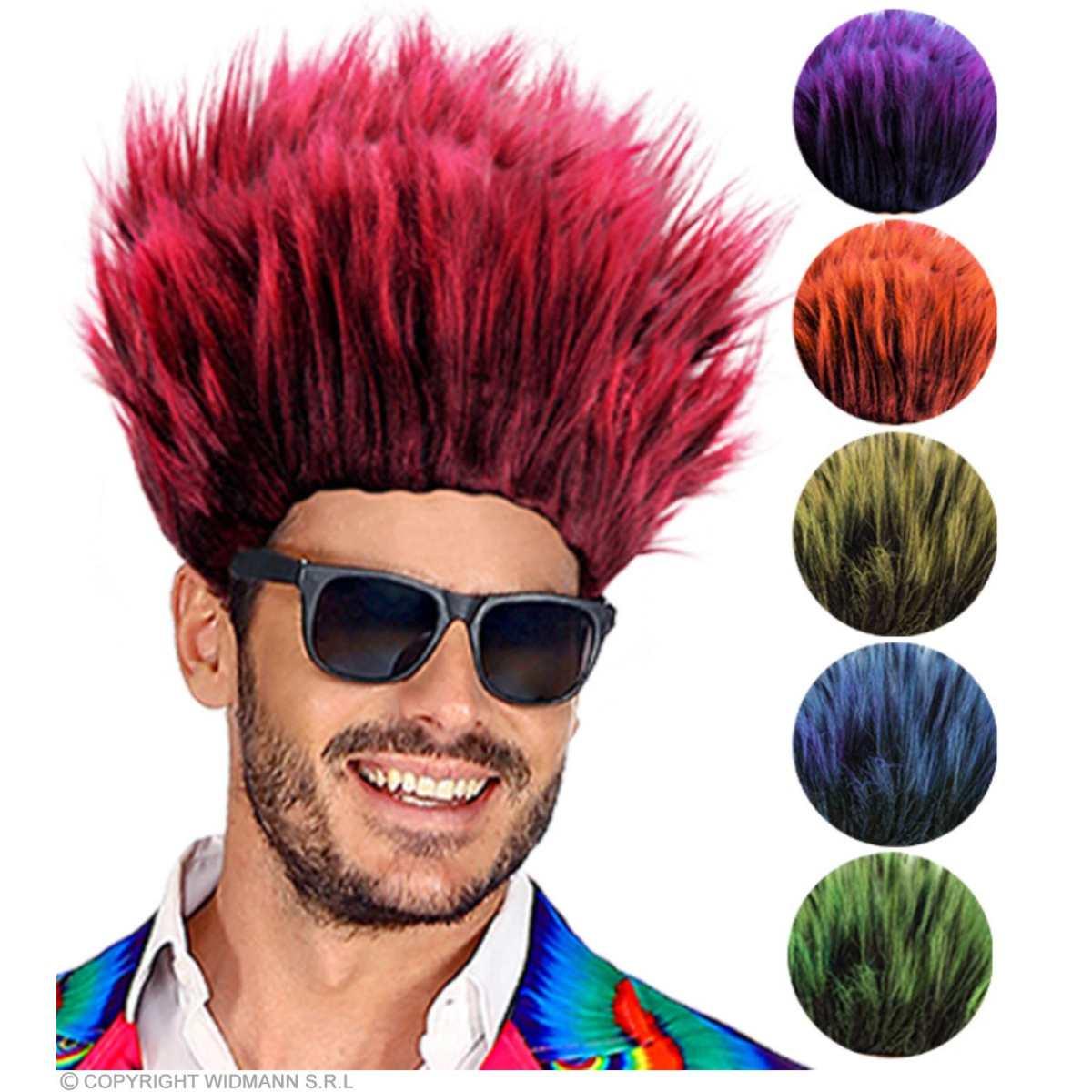 Parrucca Con Capelli Dritti 6 Colori |Widmann