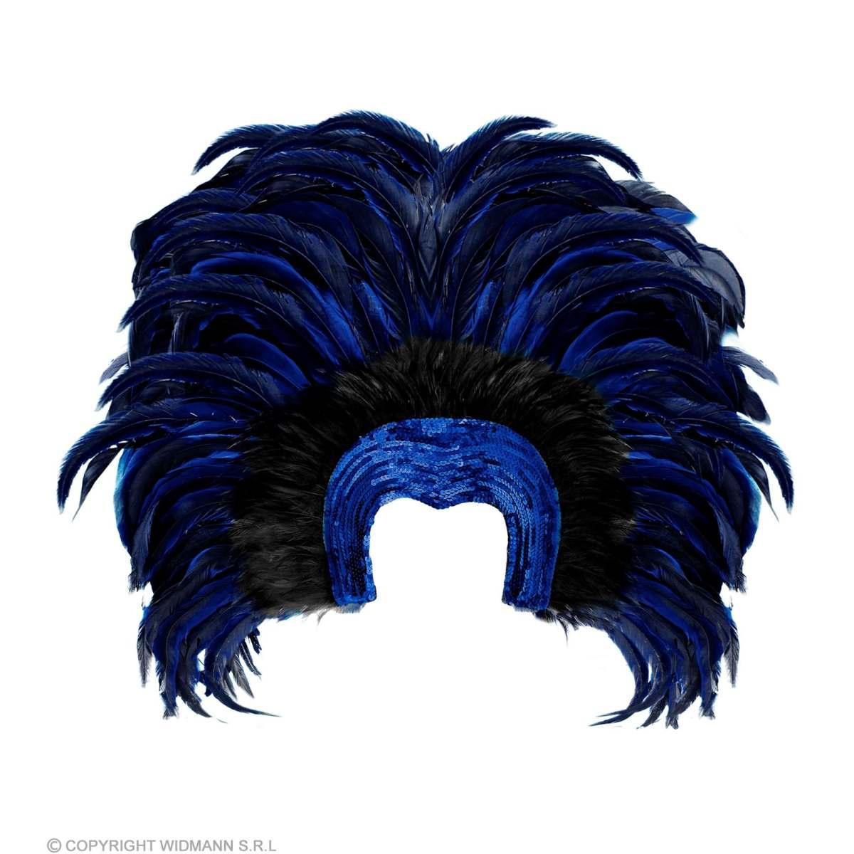 Copricapo Paillettes Blu Con Piume |Widmann