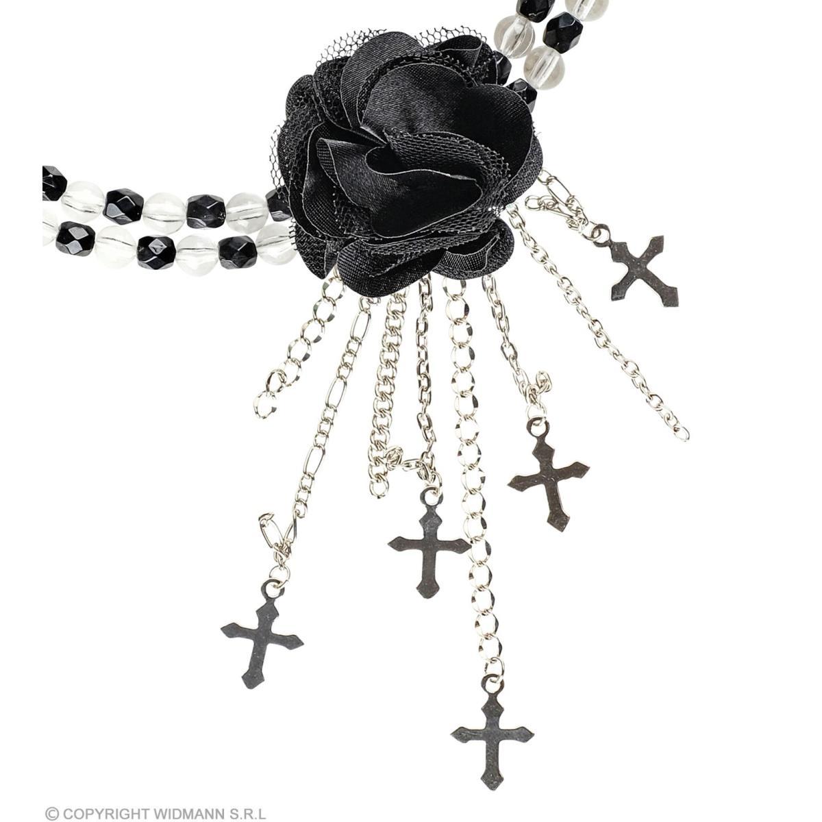 Collana Girocollo Gotico Con Fiore Nero |Widmann