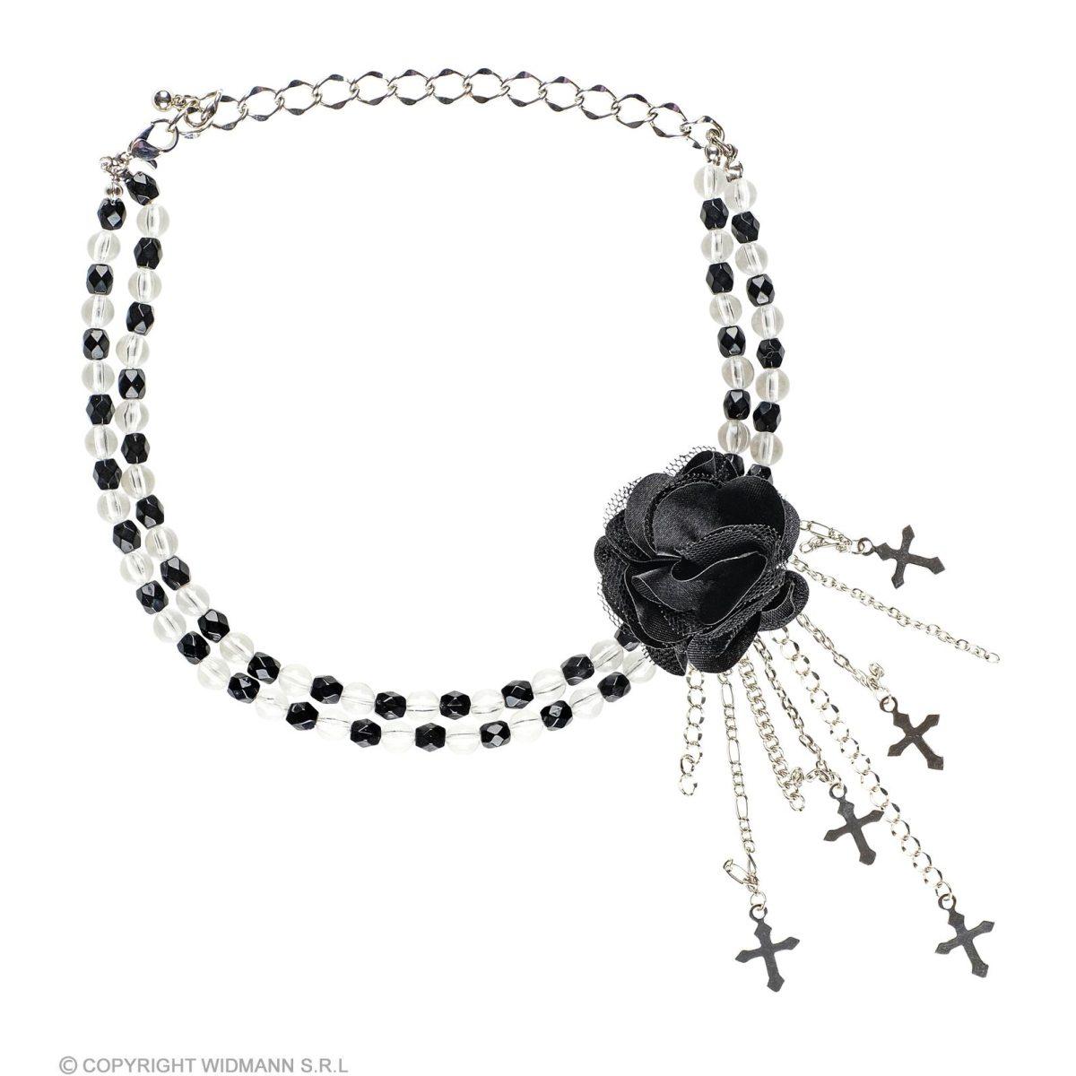 Collana Girocollo Gotico Con Fiore Nero |Widmann