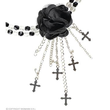 Collana Girocollo Gotico Con Fiore Nero |Widmann