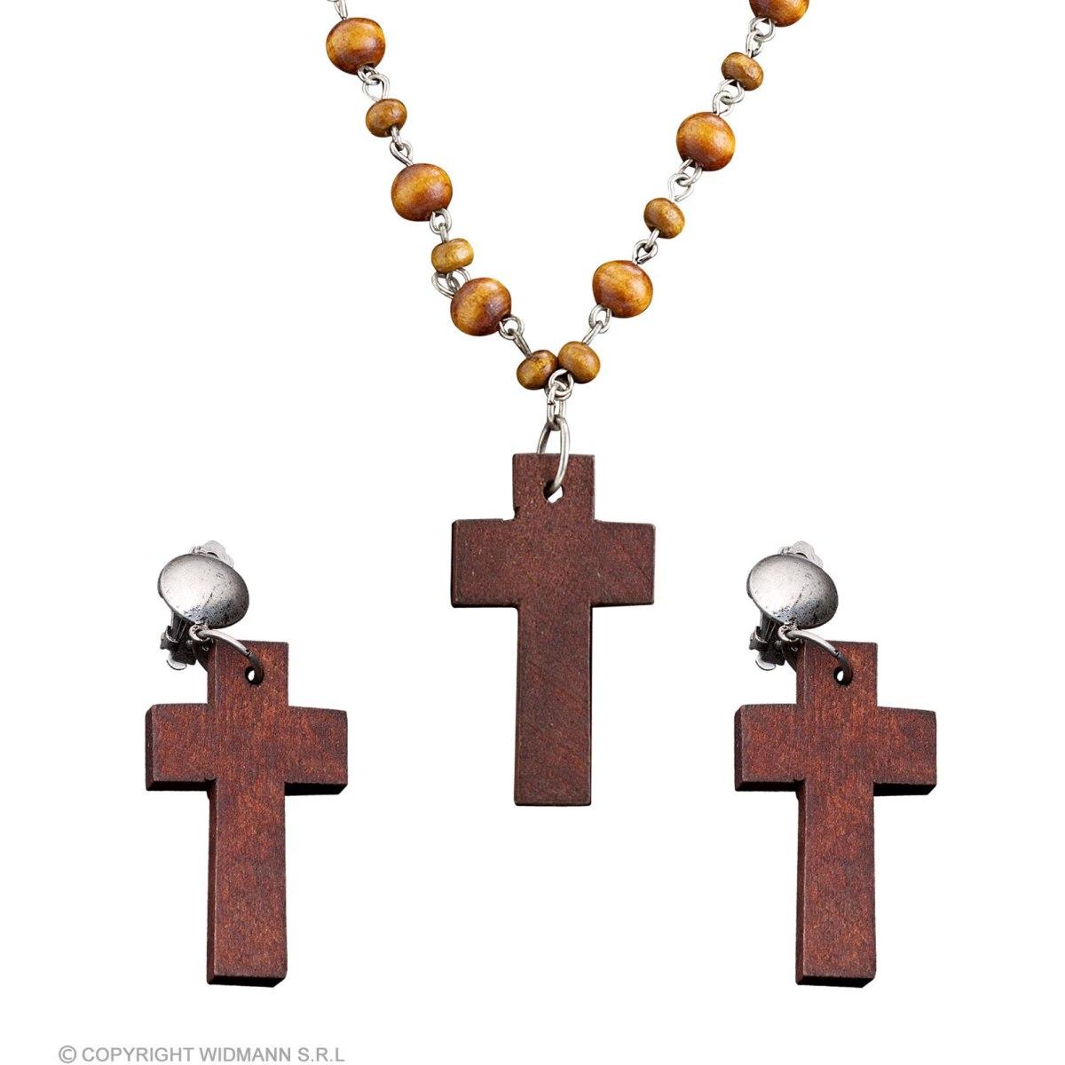 Collana Rosario Legno Con Orecchini |Widmann