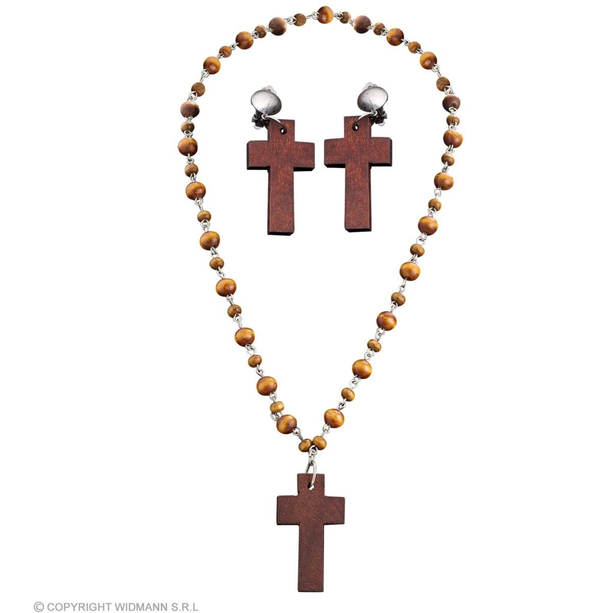 Collana Rosario Legno Con Orecchini |Widmann