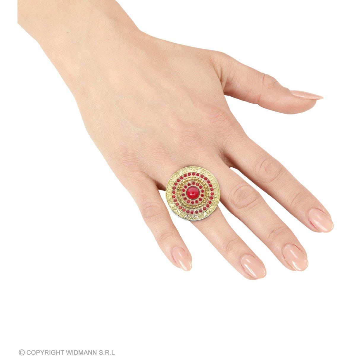 Anello Metallo Oro Con Pietre Rosse |Widmann