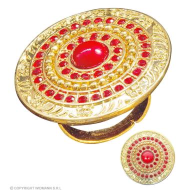 Anello Metallo Oro Con Pietre Rosse |Widmann