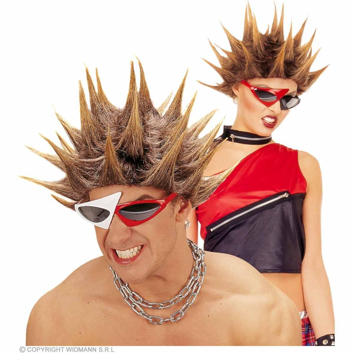 Parrucca Castana Punk Con Cresta Appuntita |Widmann