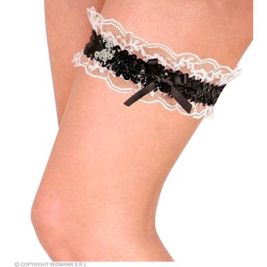 Giarrettiera Nera Con Paillettes |Widmann