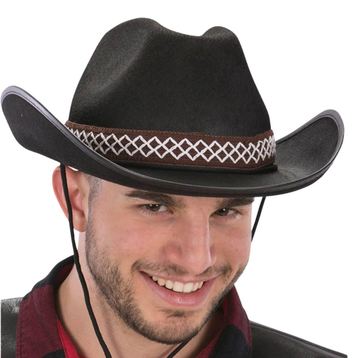 Cappello Cowboy Nero In Feltro T59 |Carnival Toys
